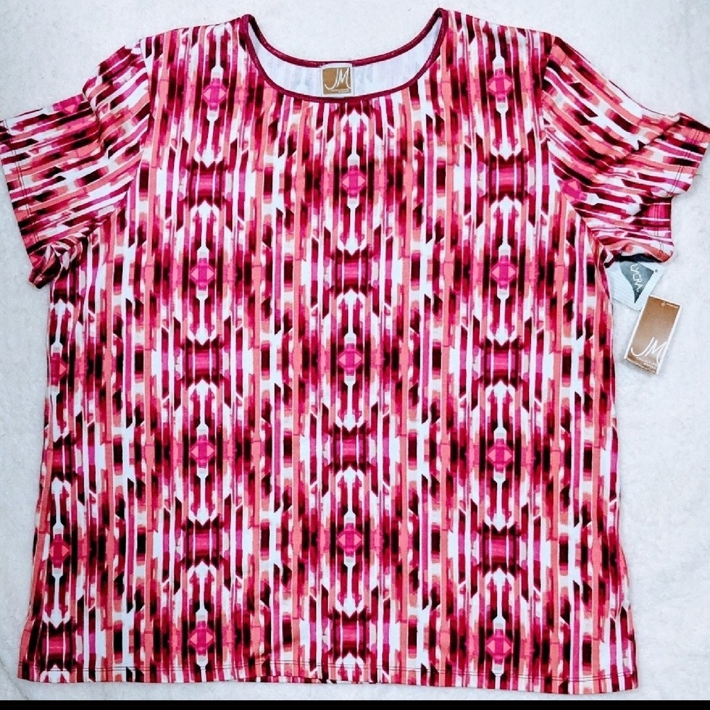 JM COLLECTION PINK OMBRE TOP 2X  NWT